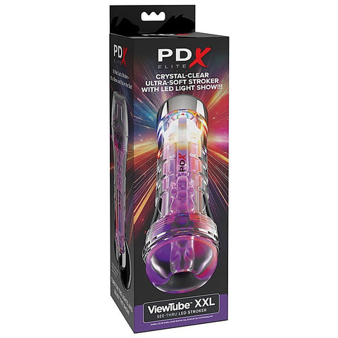 PDX Elite ViewTube XXL See-Thru EZ-Grip LED Male Stroker