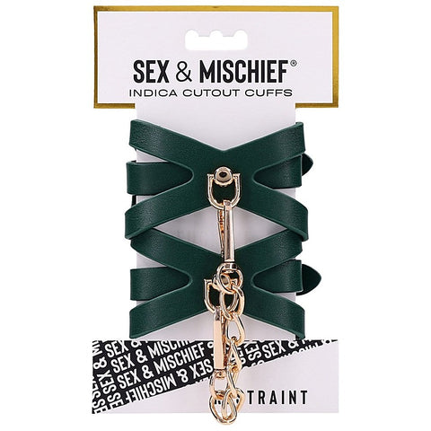 Indica Cutout Bondage Hand Cuffs by Sportsheets