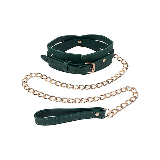 Indica Cutout BDSM Collar and Leash by Sportsheets