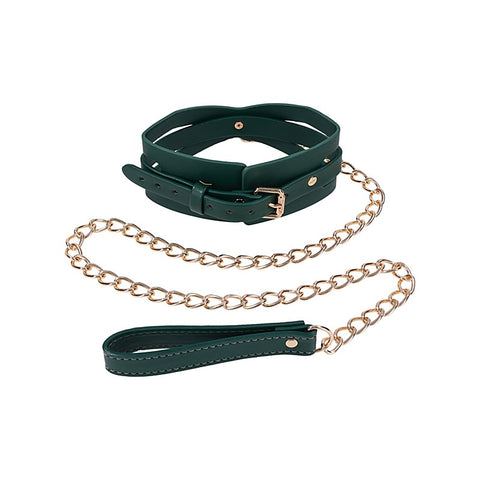 Indica Cutout BDSM Collar and Leash by Sportsheets