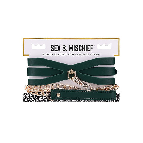 Indica Cutout BDSM Collar and Leash by Sportsheets