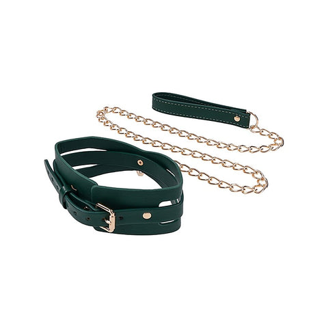 Indica Cutout BDSM Collar and Leash by Sportsheets