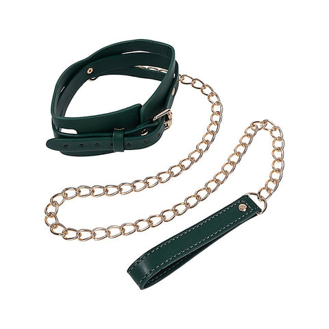 Indica Cutout BDSM Collar and Leash by Sportsheets