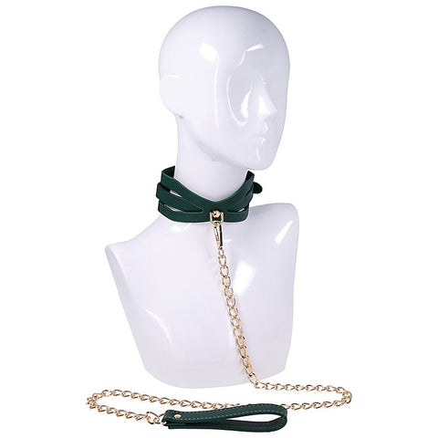 Indica Cutout BDSM Collar and Leash by Sportsheets