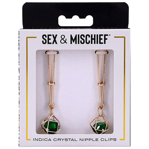 Indica Crystal Fetish Play Nipple Clips by Sportsheets