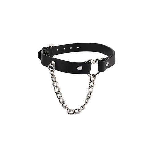 Fetish Play Heart Collar with Chain by Chisa