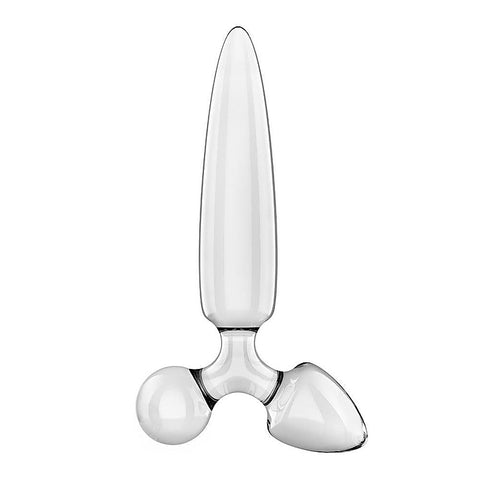 Triple Crystal 1 Glass 3-in-1 Butt Plug by Satisfyer