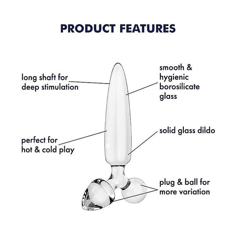Triple Crystal 1 Glass 3-in-1 Butt Plug by Satisfyer