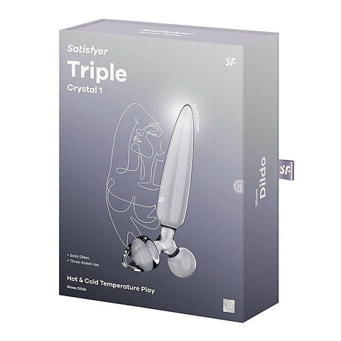 Triple Crystal 1 Glass 3-in-1 Butt Plug by Satisfyer