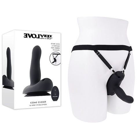Come Closer Vibrating Strap-On with Remote by Evolved
