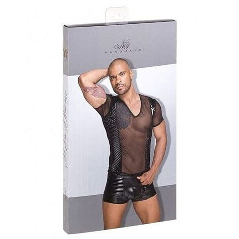 Tulle Men Shirt With Decorative PVC Pleats by Noir Handmade