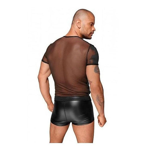 Tulle Men Shirt With Decorative PVC Pleats by Noir Handmade