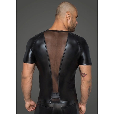 Power Wetlook Men T-shirt With 3D Net by Noir Handmade