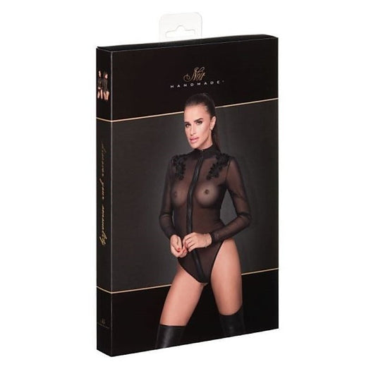 Elegant Embroidered Tulle Bodysuit by Noir Handmade
