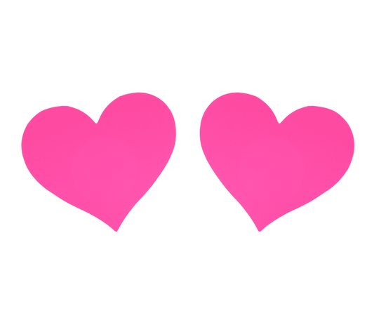 Neon Pink Heart Nipple Pasties by Love In Leather