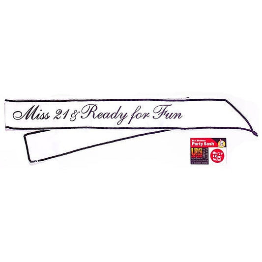 Miss 21 & Ready For Fun Sash by Little Genie