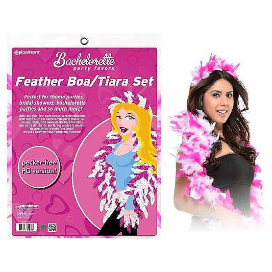Bachelorette Party Favors Feather Boa/Tiara Set by Pipedream