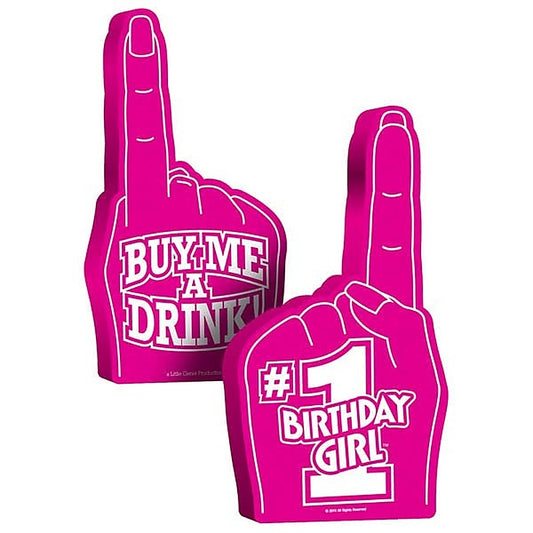 #1 Birthday Girl Foam Hand