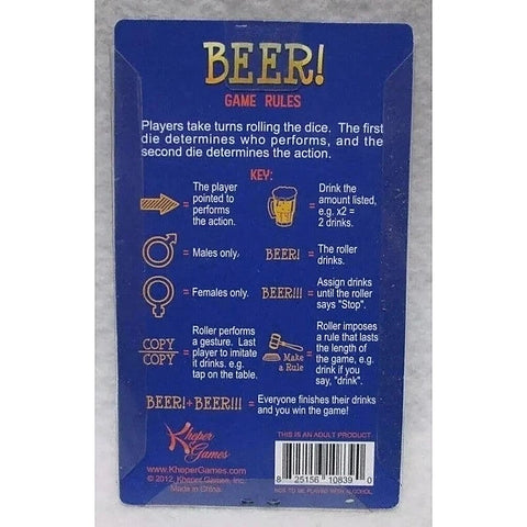 Beer! Dice Adult Drinking Game by Kheper Games