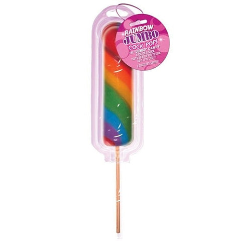 Rainbow Jumbo Candy Cock Pop by Hott Products