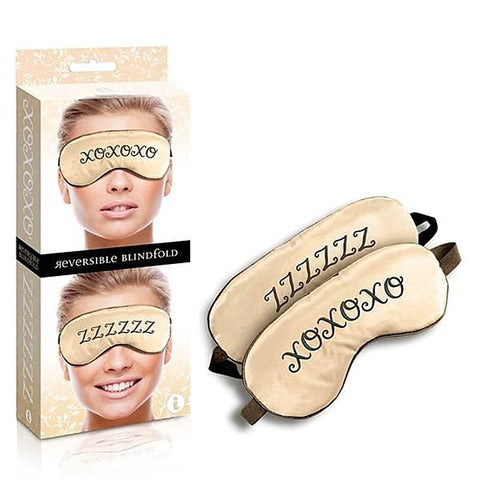 The 9's Reversible XOXO/ZZZ Satin Blindfold by Icon Brands