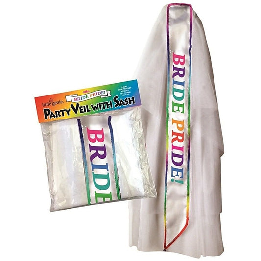 Bride Pride Veil with Sash by Little Genie