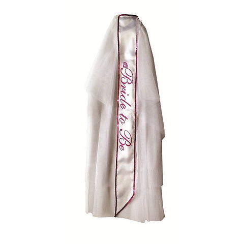 Bride-To-Be Veil White and Pink by Little Genie