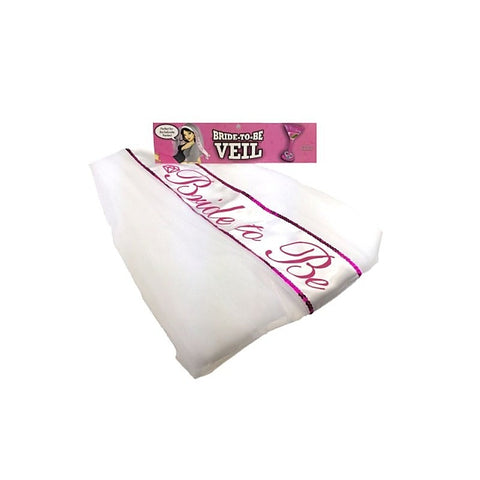 Bride-To-Be Veil White and Pink by Little Genie