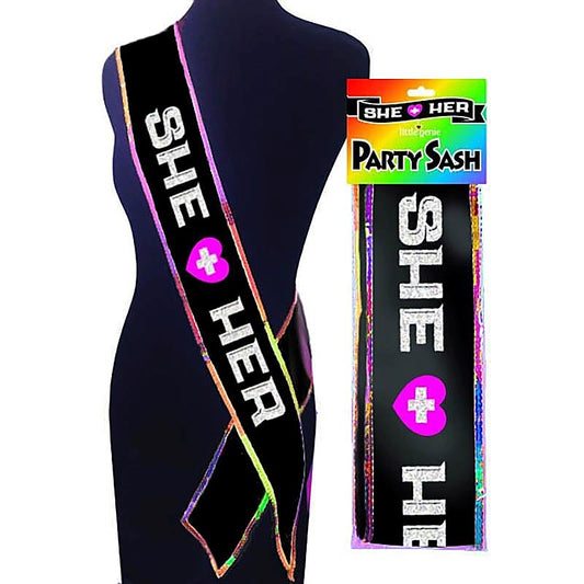 She + Her Party Sash by Little Genie