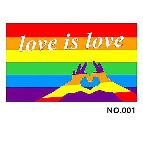 Love & Peace Gay Pride Flag Medium by BDStyle