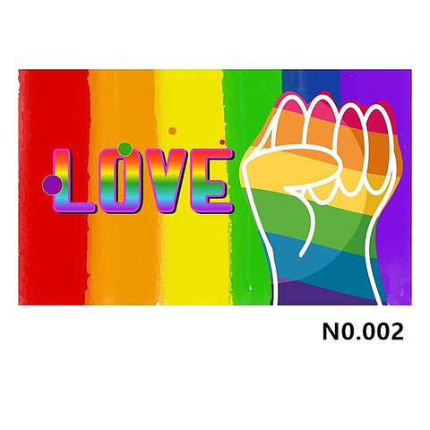 Love & Peace Gay Pride Flag Medium by BDStyle