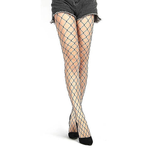 Black Long Sheer Tight Wide Fence Net Pantyhose by OH Yeah
