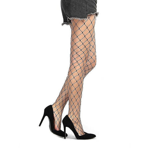 Black Long Sheer Tight Wide Fence Net Pantyhose by OH Yeah