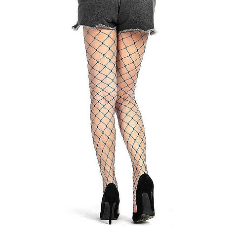 Black Long Sheer Tight Wide Fence Net Pantyhose by OH Yeah