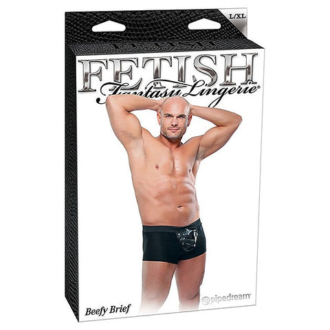 Fetish Fantasy Men's Beefy Briefs With Built-In Cock Ring