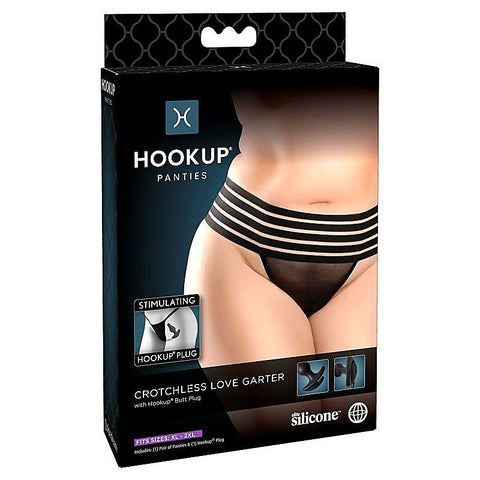 HOOKUP Women's Crotchless Love Garter by Pipedream Products