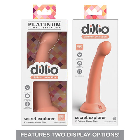 Dillio Platinum Secret Explorer 6 Inch Suction Cup Dildo
