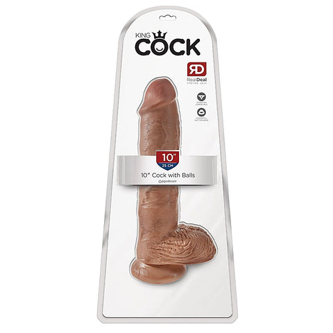 King Cock 10 Inch Suction Cup Realistic Cock with Balls