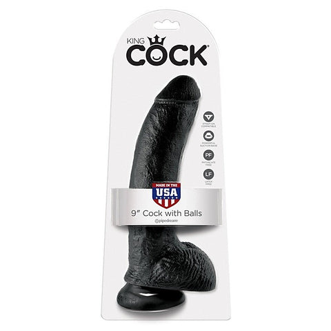 King Cock 9 Inch Suction Cup Realistic Dong with Balls