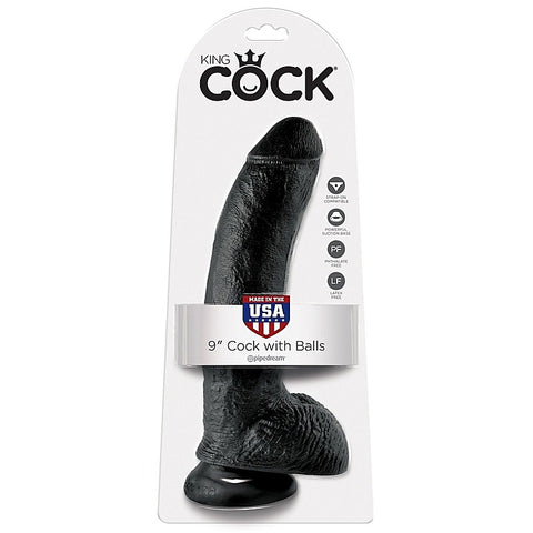 King Cock 9 Inch Suction Cup Realistic Dong with Balls