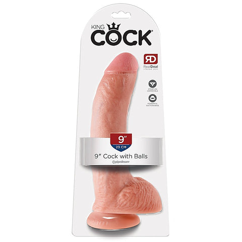 King Cock 9 Inch Suction Cup Realistic Dong with Balls