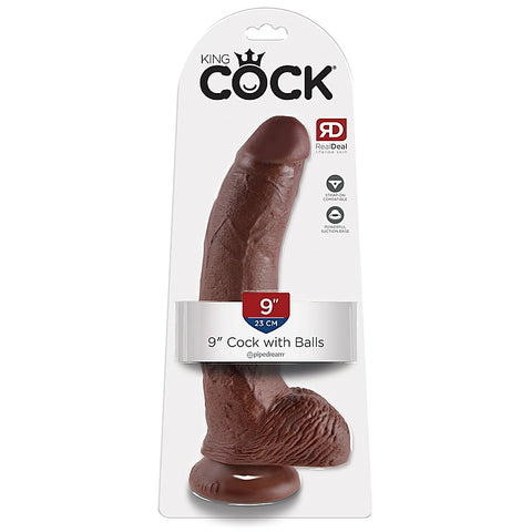King Cock 9 Inch Suction Cup Realistic Dong with Balls