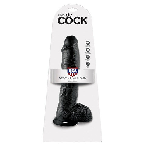 King Cock 10 Inch Suction Cup Realistic Cock with Balls