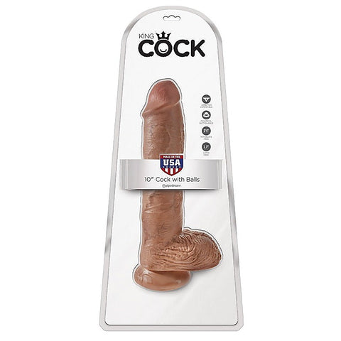 King Cock 10 Inch Suction Cup Realistic Cock with Balls