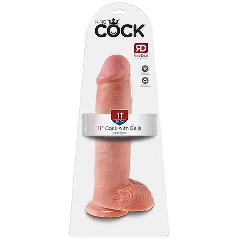 King Cock 11 Inch Suction Cup Realistic Dildo With Balls
