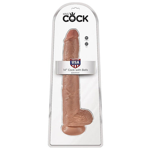King Cock 14 Inch Realistic Cock with Balls