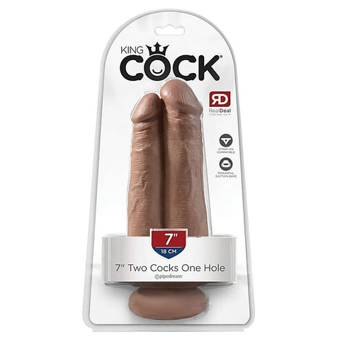 King Cock Two Cocks One Hole Realistic Double Dildo