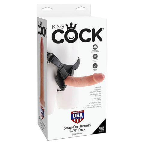King Cock Strap-On Harness with 9 Inch Realistic Cock