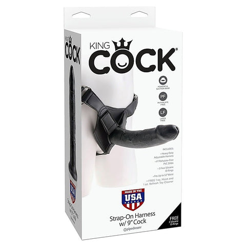 King Cock Strap-On Harness with 9 Inch Realistic Cock