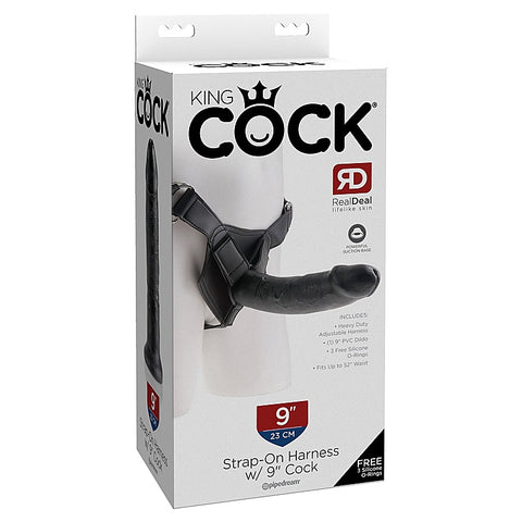 King Cock Strap-On Harness with 9 Inch Realistic Cock